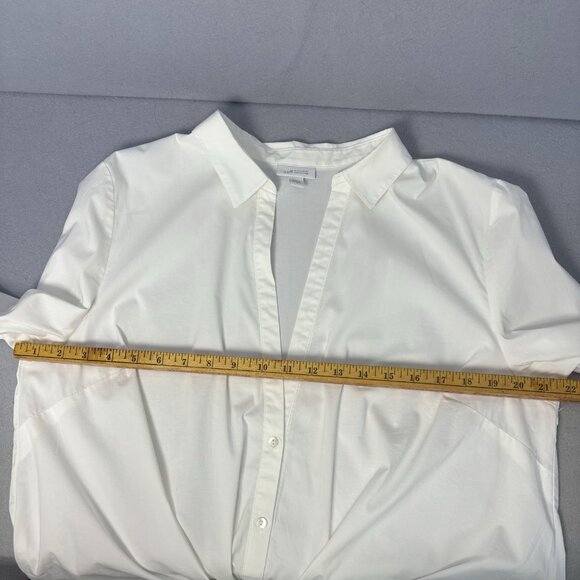 J Jill Long Sleeve WHITE SHIRT COLLECTION Blouse Tie Front XL Casual Work Staple - Picture 7 of 12